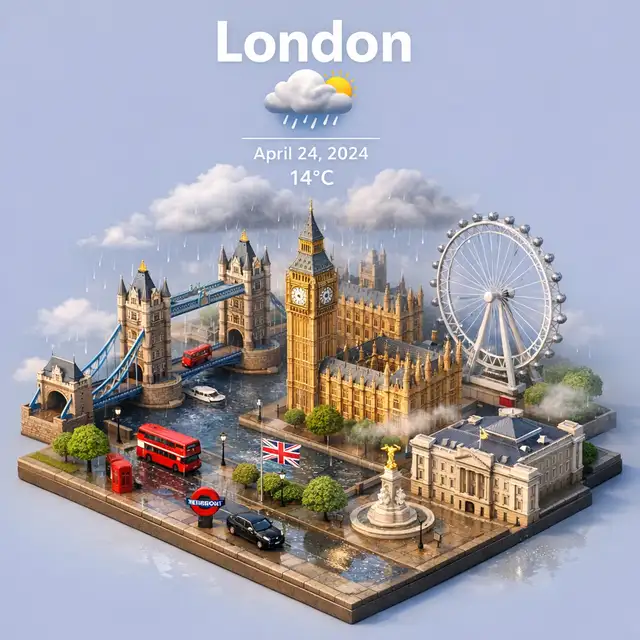 Miniature City with Landmarks